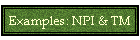 Examples: NPI & TM